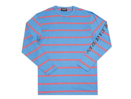 Pleasures Scream Striped LS Bright Blue Online Hot Sale