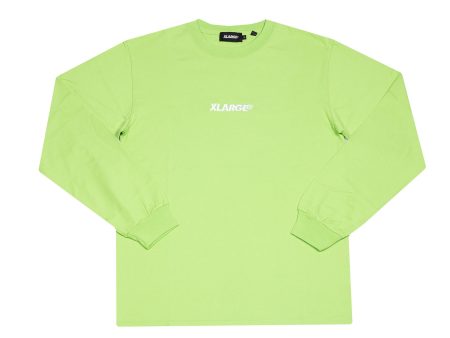 X-Large Light Green Embroidery Tee Long Sleeve Sale