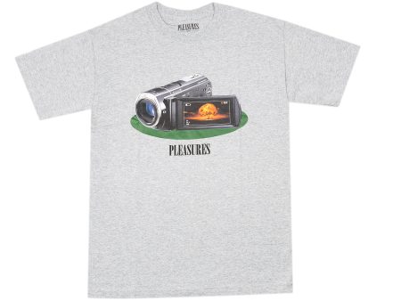 Pleasures Recording T-Shirt in Grey on Sale