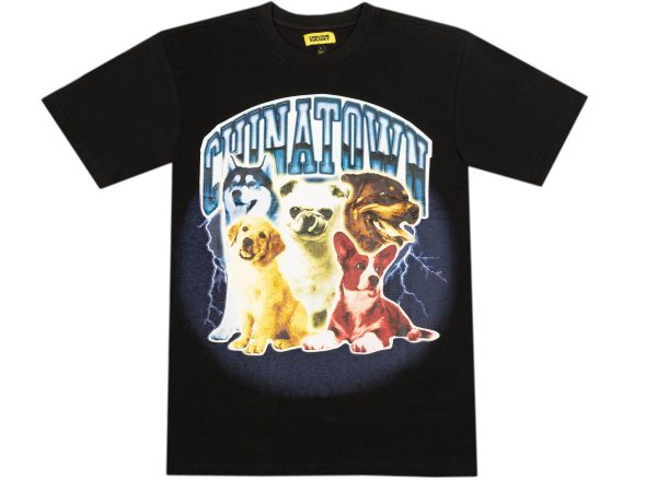 Chinatown Market Dawg Lightning Arc Tee in Black Hot on Sale