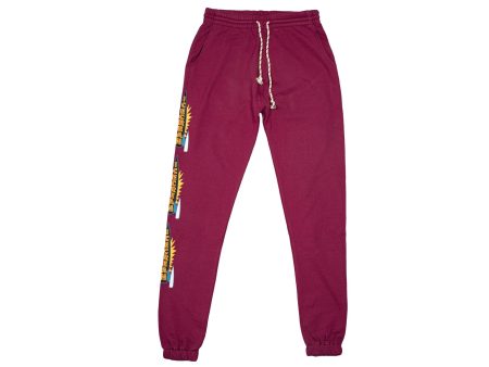 Ice Cream Cherry Pant in Burgundy Online