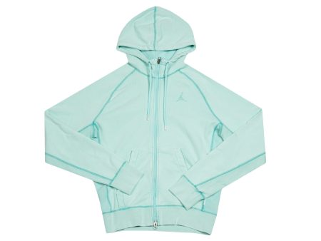 MJ Washed Wings Fleece Full Zip Hoodie  Light Aqua  Online now